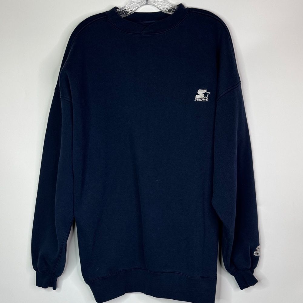 Vintage STARTER Navy Blue Pullover Sweatshirt Size XXL